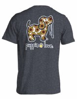 Puppie Love Sunflower Fill Pup T-Shirt S Dark Heather