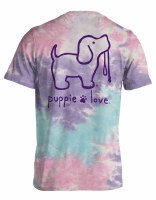 Puppie Love Tie Dye Pup Short Sleeve Adult Tee M Cotton Candy