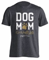 Puppie Love Dog Mom T-Shirt LG Dark Heather