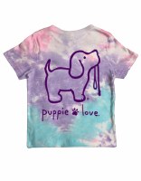 Puppie Love Tie Dye Pup Short Sleeve Youth Tee S Cotton Candy