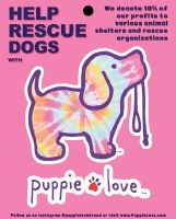 Puppie Love Tie Dye #2 Pup Decal