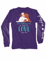 Puppie Love Love Puppies L/S Tee S Purple