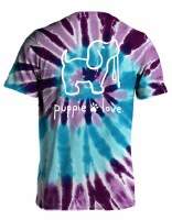 Puppie Love Tie Dye Pup Short Sleeve Adult Tee S Ocean Berry