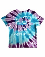 Puppie Love Tie Dye Pup Short Sleeve Youth Tee 6-8 Ocean Berry