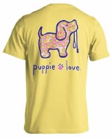 Puppie Love Tie Dye Smiley Pup T-Shirt SM Cornsilk