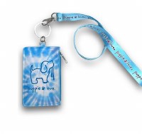 Puppie Love Tie-Dye Zip ID Wallet Lanyard  Wildflower