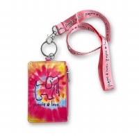 Puppie Love Tie-Dye Zip ID Wallet Lanyard  Ariel