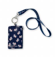 Puppie Love Tie-Dye Zip ID Wallet Lanyard  Navy