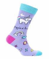 Puppie Love Unicorn Pup Socks Kid's Purple