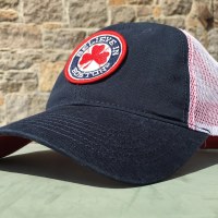 Sullys Believe In Boston Red Shamrock Mesh Trucker Hat One Size Navy/Red