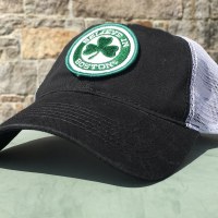 Sullys Believe In Boston Green Shamrock Mesh Trucker Hat One Size Black/Green