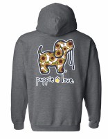 Puppie Love Sunflower Pup Hoodie S Dark Heather