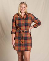 Toad & Co  Re-Form Flannel Shirtdress S Cedar Ombre