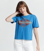 Pendleton Cropped Diamond T-Shirt M Vallarta Blue