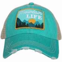 KATYDID Mountain Life Patch Trucker Hat  Teal