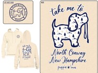 Puppie Love NH Icons Pup North Conway, New Hampshire Adult Hoodie S Sweet Cream Heather