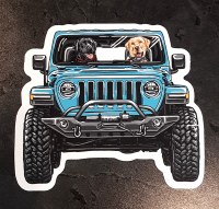 Jeep Doggos in a Jeep Sticker