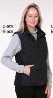 Maxxsell Apparel Ladies Quilted 2-Tone Nylon Vest S Black/Black