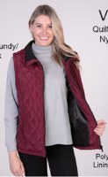 Maxxsell Apparel Ladies Quilted 2-Tone Nylon Vest S Burgandy/Black
