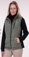 Maxxsell Apparel Ladies Quilted 2-Tone Nylon Vest S Olive/Black