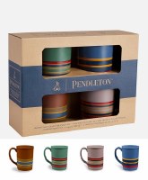 Pendleton Camp Stripe Mugs (Set of 4) 12oz Camp Stripe Multi