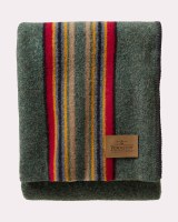 Pendleton Yakima Camp Wool Throw Blanket 54"x66" Green Heather Mix