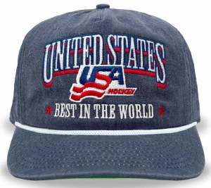 Celly Hockey USA Hockey Best in the World Snapback  Washed Navy