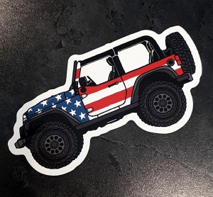 Jeep USA Flag Sticker