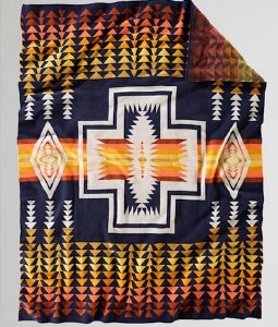 Pendleton Harding Navy Knit Throw Blanket 50&quot; x 60&quot; Harding Navy