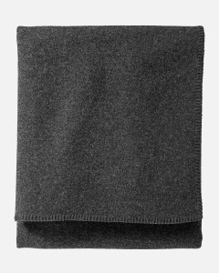 Pendleton Eco-Wise Washable Wool Solid King Blanket 108&quot;x96&quot; Charcoal Mix