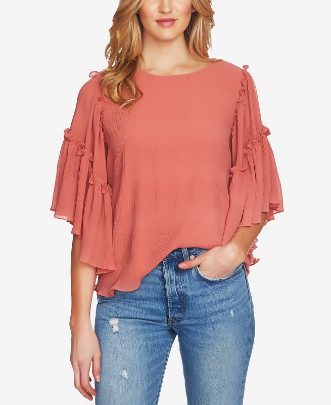 1 state ruffle sleeve top