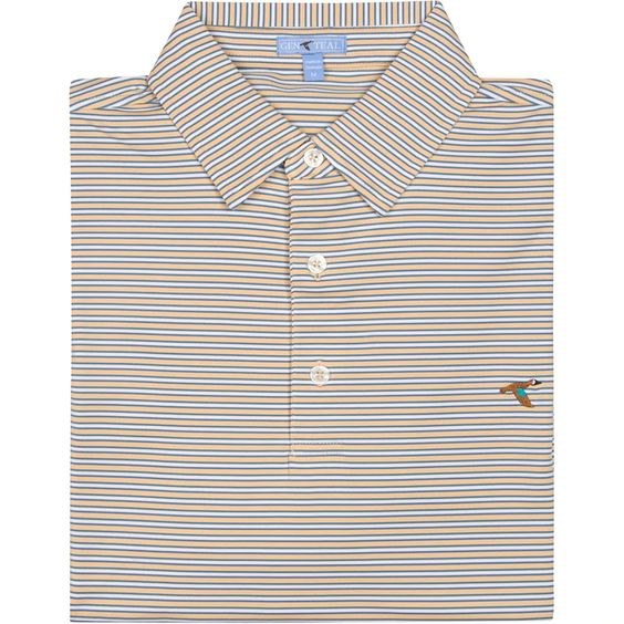 GenTeal Sherbert Harbor Stripe Performance Polo