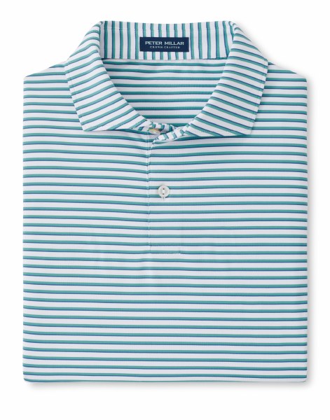 Peter Millar Flynn Performance Jersey Polo in White/ Stained Glass