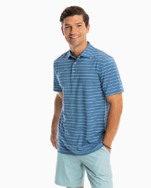 Southern Tide Driver Near Shore Stripe Performance Polo Shirt