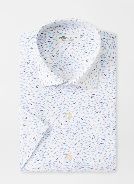 Peter Millar Flock Together Performance Short-Sleeve Sport Shirt
