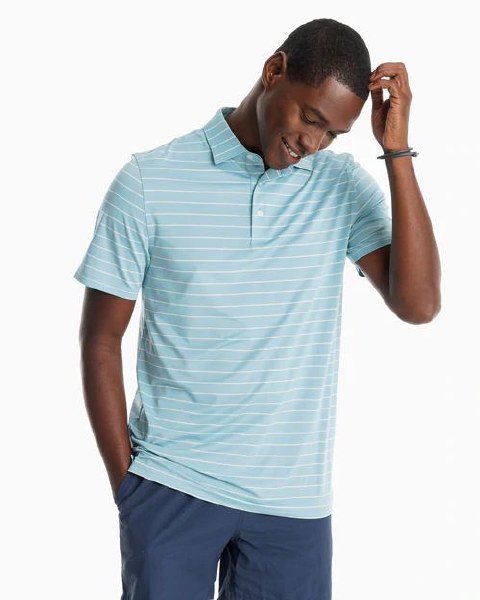 Southern Tide Driver Near Shore Stripe Performance Polo Shirt