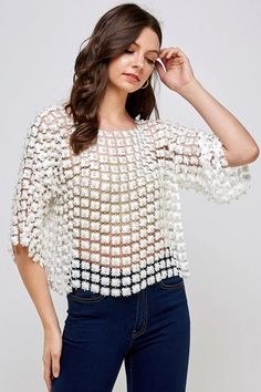 Beaded Point Crochet Top