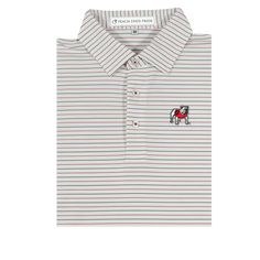 UGA Standing Dog Red & Black Betula Stripe Performance Polo UGA Standing Dog Red & Black Betula Stripe Performance Polo