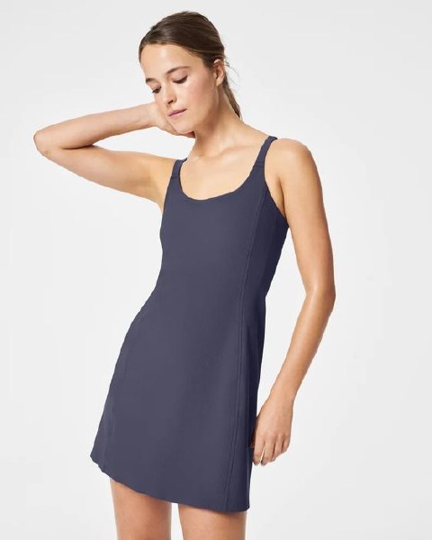 Spanx Straight Fit Ribbed Active Dress- Storm Blue