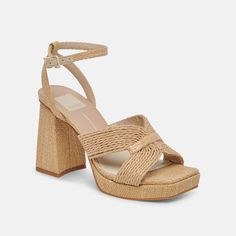 Dolce Vita Aries Heel in Natural Raffia