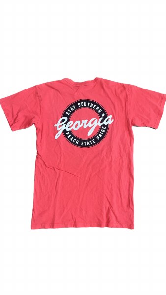 Peach State Pride Youth Ga Tee Red Peach State Pride Youth Ga Tee Red