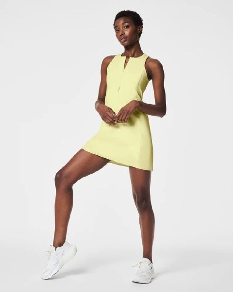 Spanx Front Zip Racerback Dress- Lemon Lime