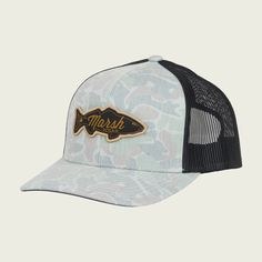 Marshwear Redfish Logo Trucker Hat Rock Copahee Camo