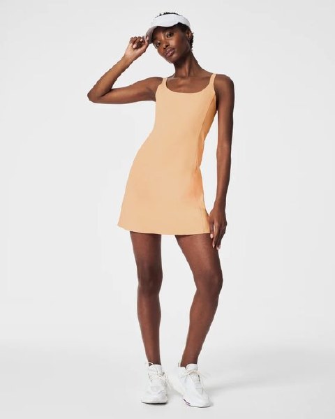 Spanx Straight Fit Ribbed Active Dress- Melon Sorbet