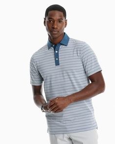 Southern Tide Performance Polo Blue Dawn