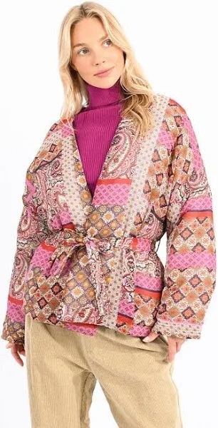 Lades Fuschia Kimono Jacket