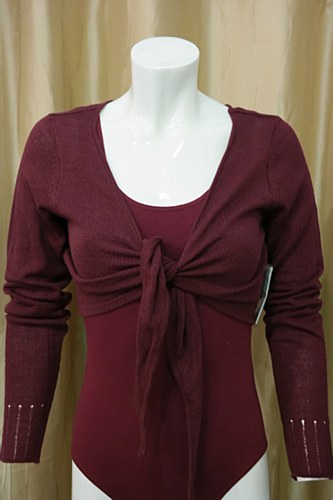 Bloch Tie Front Cardi Burgundy Z6909