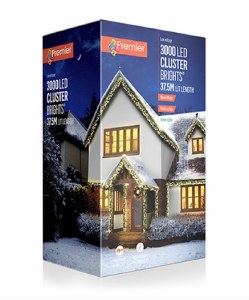 3000 Multi-Action Warm White LED cluster lights with timer