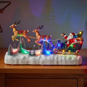 Flying Reindeer Sleigh Scene