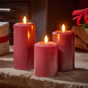 18cm Flameless Candle Red